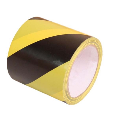 安赛瑞 SAFEWARE 14323 地板划线胶带（黄/黑）高性能自粘性PVC材料,黄黑色,75mm×22m