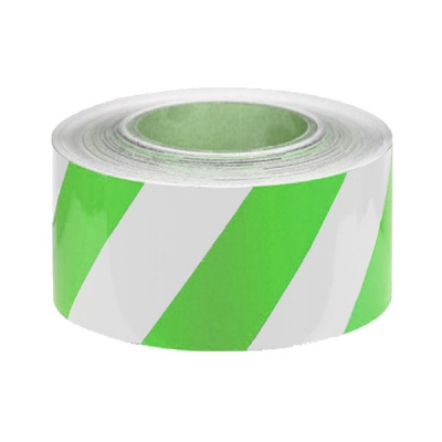 安赛瑞 SAFEWARE 14388 中载型划线胶带（绿/白）高性能自粘性PVC材料,表面覆透明保护膜,绿/白,75mm×22m