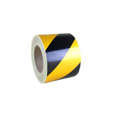 安赛瑞 SAFEWARE 14346 反光划线胶带（黄/黑）高性能反光自粘性材料,黄/黑,100mm×22m