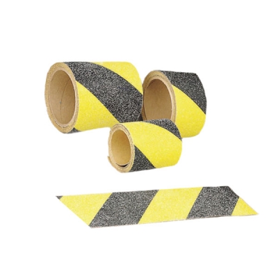 安赛瑞SAFEWARE 14211警示防滑胶带（黄/黑）PET基材+金刚砂防滑颗粒,25mm×20m