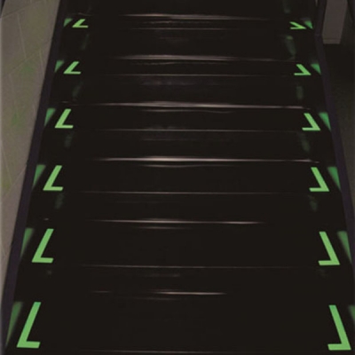 安赛瑞 SAFEWARE 20158 自发光L型楼梯贴 高性能蓄光自发光材料，覆通明保护膜，76×230mm，5对/包