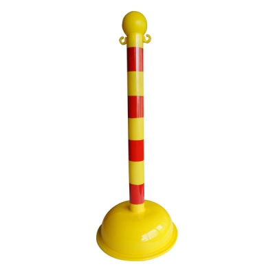 安赛瑞 SAFEWARE 14114 警示隔离柱（反光款）高强度工程塑料材质,黄红反光条纹,底座Φ40cm,高104cm