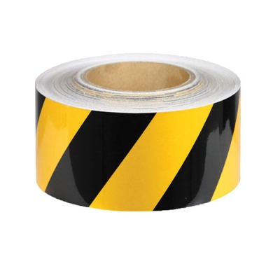 安赛瑞 SAFEWARE 15632 耐磨型划线胶带（黄/黑）高性能自粘性PVC材料,表面覆超强保护膜,黄/黑,75mm×22m