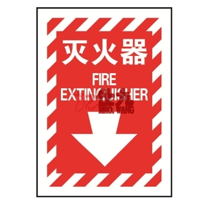 安赛瑞 SAFEWARE 20166 消防设备标识（灭火器）高性能自发光不干胶材质，254×178mm，中英文