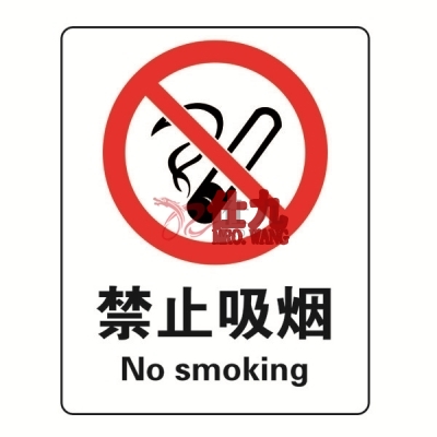 安赛瑞 SAFEWARE 20202 禁烟/吸烟标识（禁止吸烟）ABS板,250×315mm,中英文