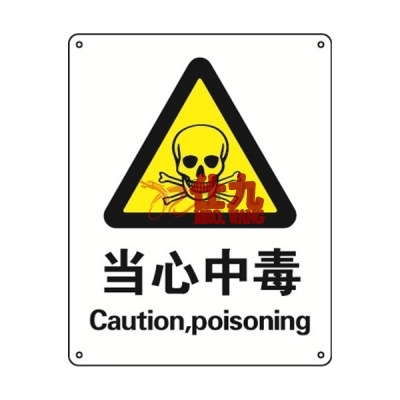安赛瑞 SAFEWARE 30716 警告类安全标识（当心中毒）高性能不干胶，250mm（W)×315mm(H)，中英文