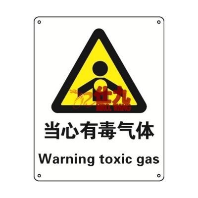 安赛瑞 SAFEWARE 35137 警告类安全标识（当心有毒气体）1mm厚铝板，250mm（W)×315mm(H)，中英文