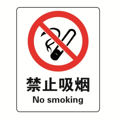 安赛瑞 SAFEWARE 20202 禁烟/吸烟标识（禁止吸烟）ABS板,250×315mm,中英文