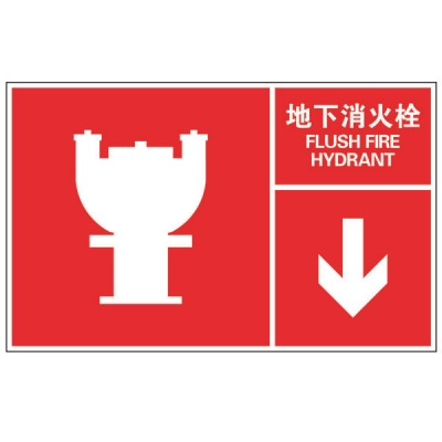 安赛瑞 SAFEWARE 20102 自发光消防设备标识（地下消火栓）高性能自发光不干胶材质，400×250mm，中英文