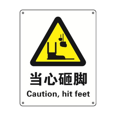 安赛瑞 SAFEWARE 30740 警告类安全标识（当心砸脚）高性能不干胶，250mm（W)×315mm(H)，中英文