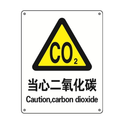 安赛瑞 SAFEWARE 30843 警告类安全标识（当心二氧化碳）1.5mm厚ABS工程塑料板，250mm（W)×315mm(H)，中英文