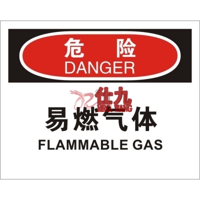 安赛瑞 SAFEWARE 31216 火灾消防标识（危险易燃气体）高性能不干胶，250mm（W)×315mm(H)，中英文