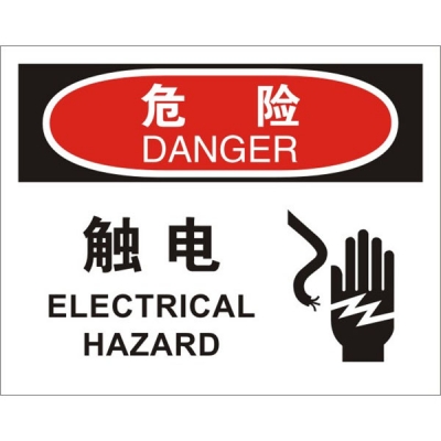 安赛瑞 SAFEWARE 31150 电气伤害标识（危险触电）高性能不干胶，250mm（W)×315mm(H)，中英文