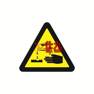 安赛瑞 SAFEWARE 32617 安全警示标签（当心腐蚀)高性能自粘性乙烯，边长50mm，10片/包