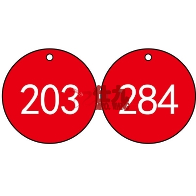 安赛瑞 SAFEWARE 14843 塑料号码吊牌 圆形,Φ31.8mm,红底白字,号码从201到300,100个/包