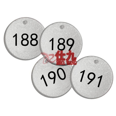 安赛瑞 SAFEWARE 14782 反光塑料号码吊牌 圆形,Φ38.1mm,银底黑字,号码从176到200,25个/包