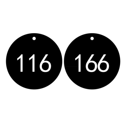 安赛瑞 SAFEWARE 14776 塑料号码吊牌 圆形,Φ29mm,黑底白字,号码从101到200,100个/包