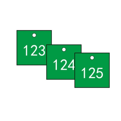 安赛瑞 SAFEWARE 14857 塑料号码吊牌 正方形,31.8×31.8mm,绿底白字,号码从101到200,100个/包