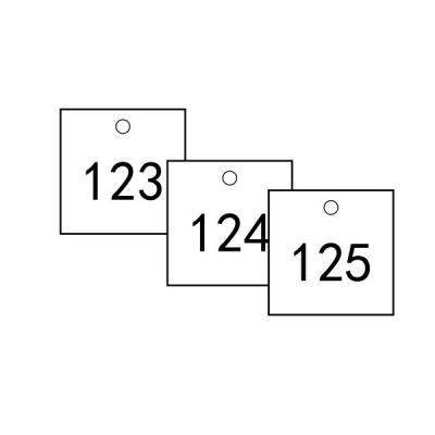 安赛瑞 SAFEWARE 14863 塑料号码吊牌 正方形,31.8×31.8mm,白底黑字,号码从101到200,100个/包