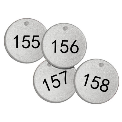 安赛瑞 SAFEWARE 14781 反光塑料号码吊牌 圆形,Φ38.1mm,银底黑字,号码从151到175,25个/包