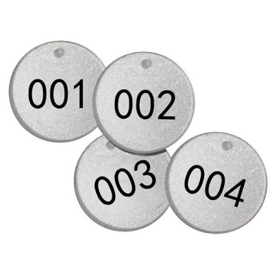 安赛瑞 SAFEWARE 14784 反光塑料号码吊牌 圆形,Φ38.1mm,银底黑字,号码从001到025,25个/包