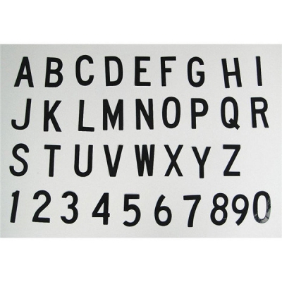 安赛瑞 SAFEWARE 34303 黑色模切字母（A-Z)高品质自粘性乙烯材料，101.6mm,A-Z各5片，5组/套