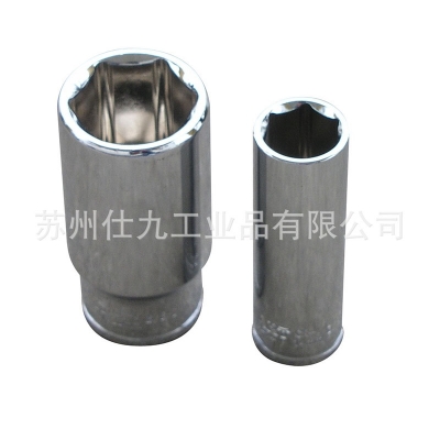 西玛C-MART F0293-06-10 3/8"DR六角长套筒10mm铬钒钢制造，镜面处理