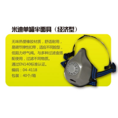 洁适比JSP 04-4118 Midimask(S)米迪单罐半面具防护面罩