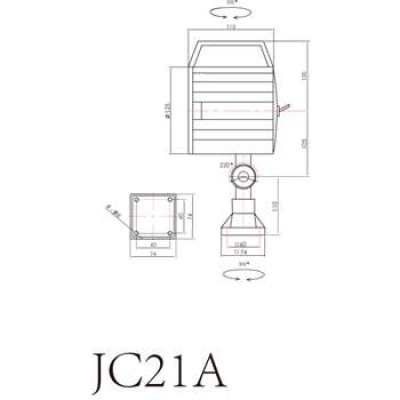 无臂卤钨泡机床工作灯(防水型) JC36A 24V 银星
