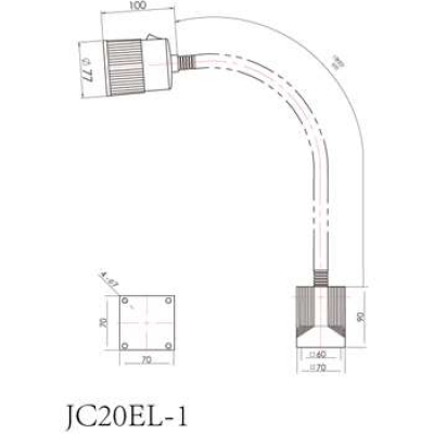 防水型LED软管机床工作灯(带变压器底座) JC20EL-1 银星
