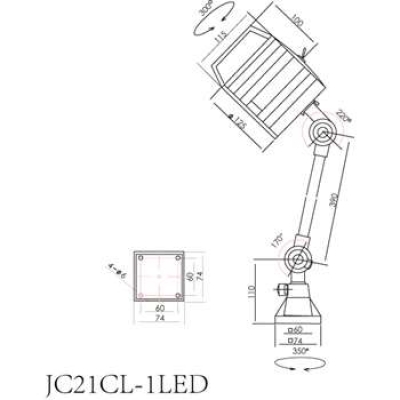LED单臂机床工作灯(防水型) JC39CL-1 ACDC24V 银星