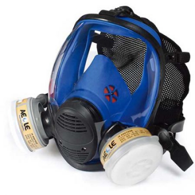 蓝色硅胶球状全景速戴型全面罩(接滤盒) 羿科-aegle 60414107 EW8400