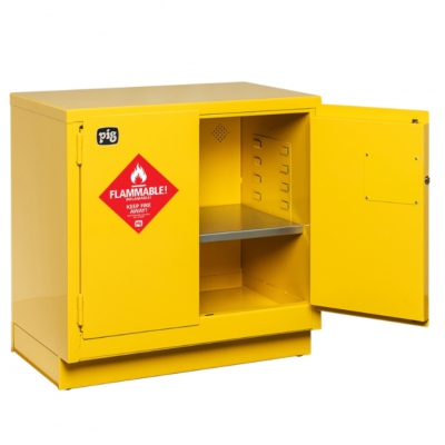 PIG台下式易燃性液体安全存储柜-黄色22加仑 双门自闭式91×56×89cm   纽匹格 Newpig  CAB735-YW
