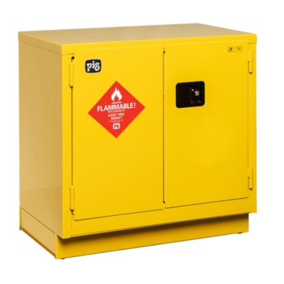 PIG台下式易燃性液体安全存储柜-黄色22加仑 双门自闭式91×56×89cm   纽匹格 Newpig  CAB735-YW