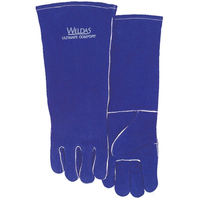 常规烧焊手套 彩蓝色长袖筒款 WELDAS/威特仕 10-2054