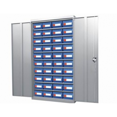 灰色双开门零件盒置物柜存储柜 零件盒可选深蓝色或灰色 HWS352G-400 STORAGEMAID
