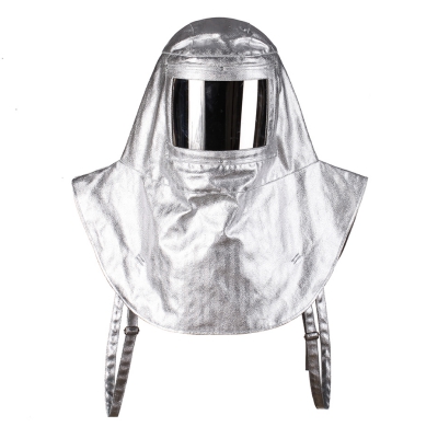 锦禾铝箔隔热服头罩含面屏耐高温阻燃披肩式头盔可脱卸FT1701/02
