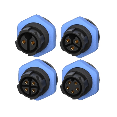 鼎联DL-A20自锁快接连接器母插座防水IP67接线0.75~2.5/0.75~1.5平方