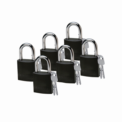 贝迪（brady）铝制挂锁上锁挂牌锁具 2.5cm锁梁 镀铬锁芯 6把/包