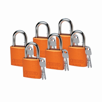 贝迪（brady）铝制挂锁上锁挂牌锁具 2.5cm锁梁 镀铬锁芯 6把/包