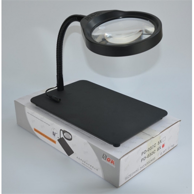 PDOK夹式放大镜PD-032C万向金属软管支架LED灯亮度可调 阅读维修