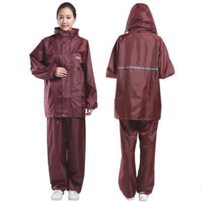 白云青鸟RF529带高亮反光条单层套装防水雨衣雨裤