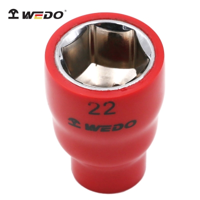 维度WEDO钢制绝缘浸塑套筒头C=1/2" IN536A 耐压1KV 规格10mm~32m