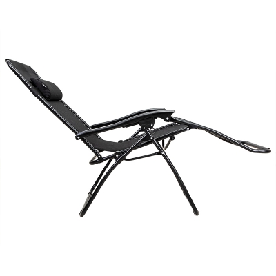 得力33318牛津布折叠椅(黑)办公躺椅 耐磨防滑透气员工椅 两个装