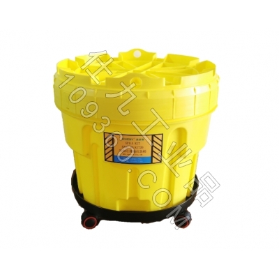 20加仑可移动泄漏应急桶KIT102 带滑轮底盘有毒物质密封桶 收集桶