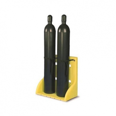 全塑型2气瓶固定架VG-OR16黄色 塑料结构可放置2个钢瓶尼龙束紧带