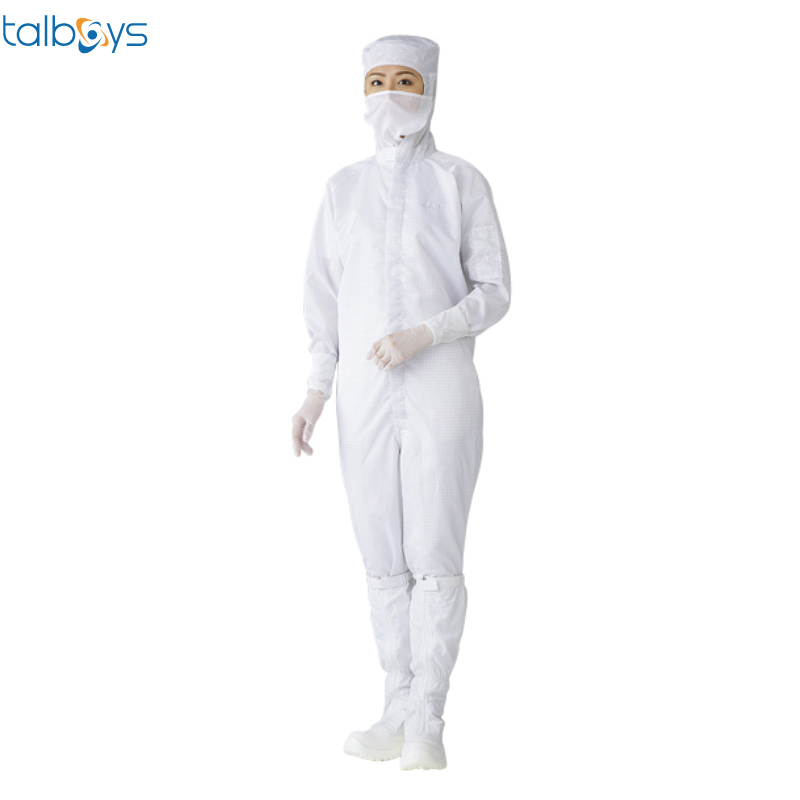 无尘衣 带兜帽 中间拉链一体型