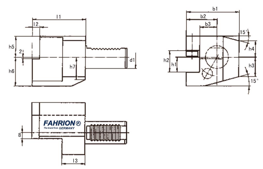 C2型轴向左刀夹  FAHRION/飞日诺  76-003260C2-20X16