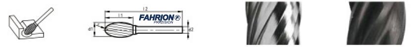 宽齿系列-椭圆形硬质合金旋转锉(E型)  FAHRION/飞日诺  777-00813W