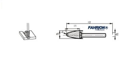 宽齿系列-弧形圆头硬质合金旋转锉(F型)  FAHRION/飞日诺  777-20618W